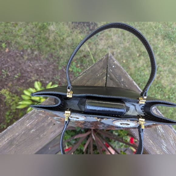 Kate Spade Owl Leather Shoulder Bag Black Gold Copper Silver Feathers GUC RARE - Picture 5 of 15